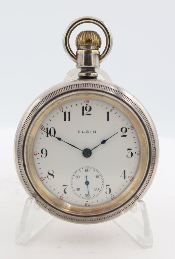 Antique 18s 1905 Elgin Swingout Mechanical Pocket Watch 294 Silver Filled USA