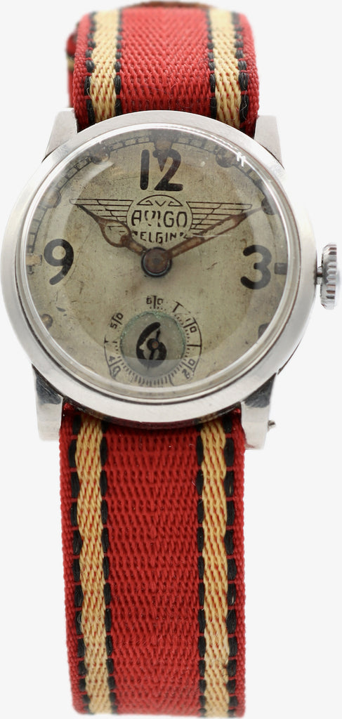 Vintage 28mm Elgin Avigo Military Style Men's Mechanical Wristwatch USA