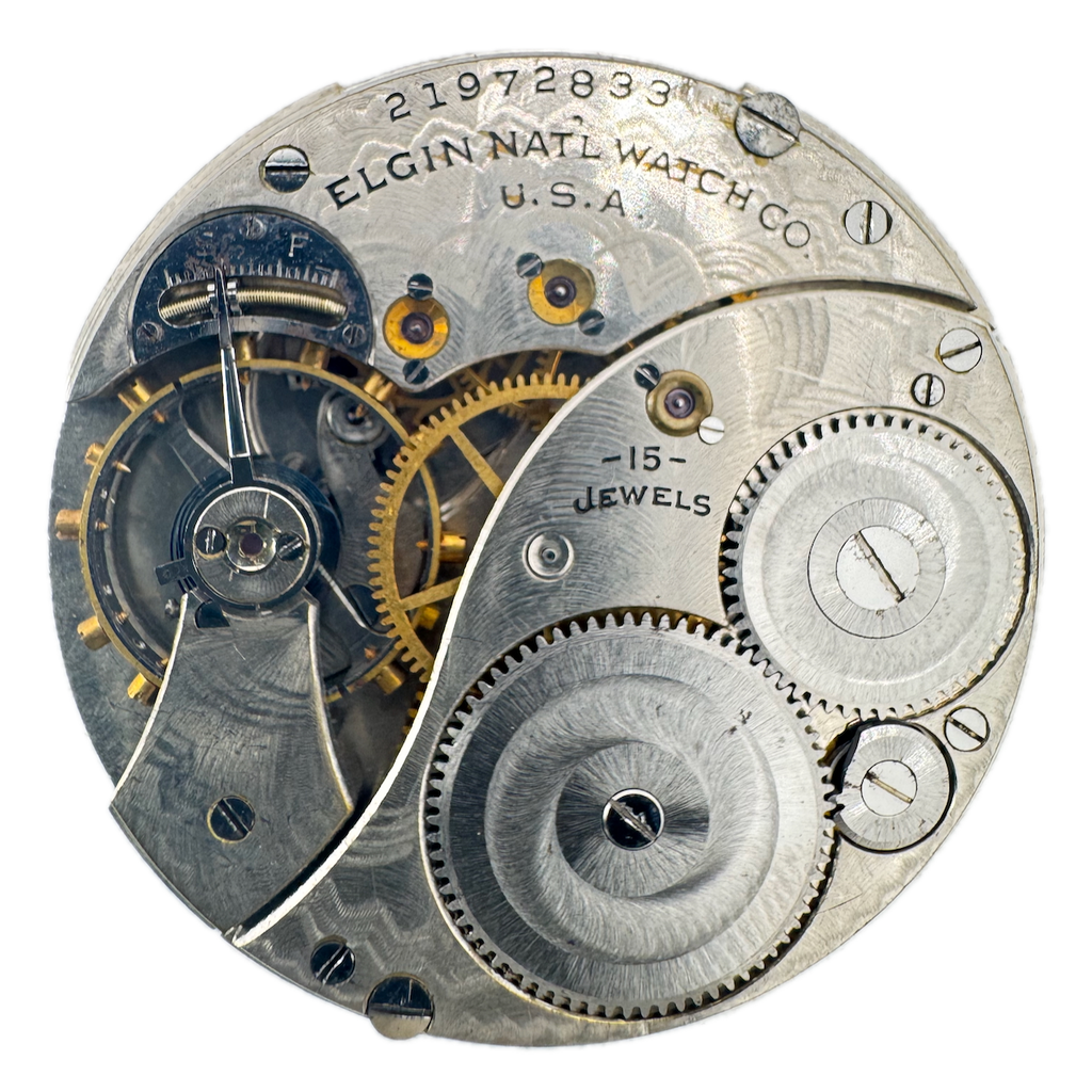 Antique 12s 1919 Elgin 15 Jewel Mechanical Pocket Watch Movement 314 USA
