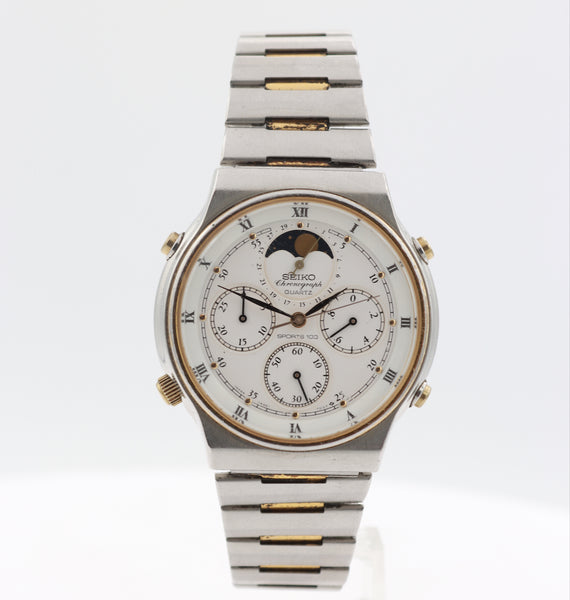 ユキ Vintage Seiko 7A48-7009 Moon Phase Men's Quartz Chronograph