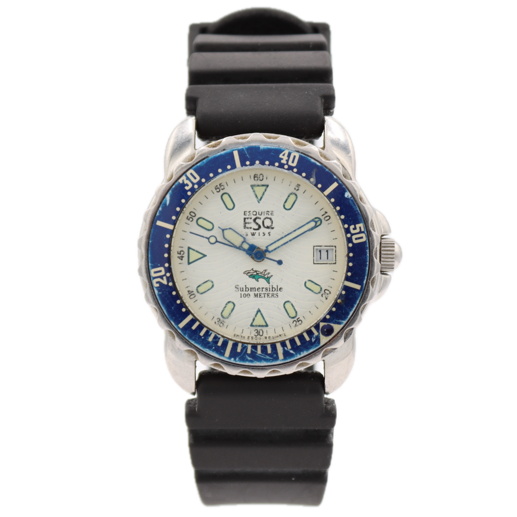 Vintage 38mm Movado 300102C Esquire Submersible Men's Quartz Wristwatch Steel