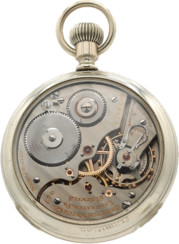 Antique 16 Size Hamilton Salesman Mechanical Railroad Pocket Watch Grade 992E