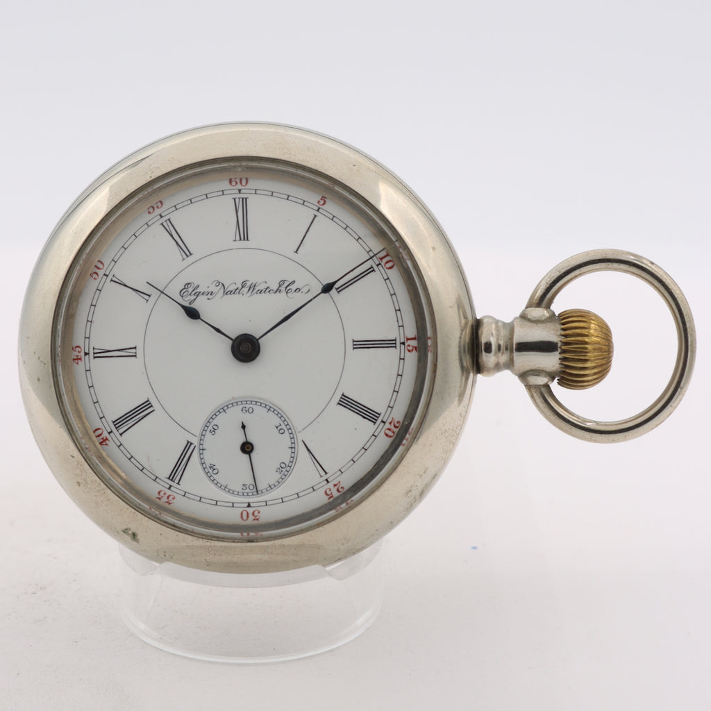 Antique 18s 1908 Elgin Roman Mechanical Hunter Pocket Watch 335 Silverode USA