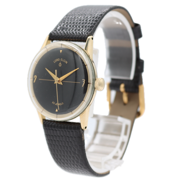 Vintage 30.5mm Lord Elgin 7690 Anthony 23j Men's Mechanical Wristwatch 14k GF