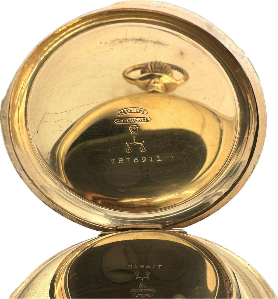 Antique 16S Elgin Sunburst Case Pocket Watch Grade 339 Gold