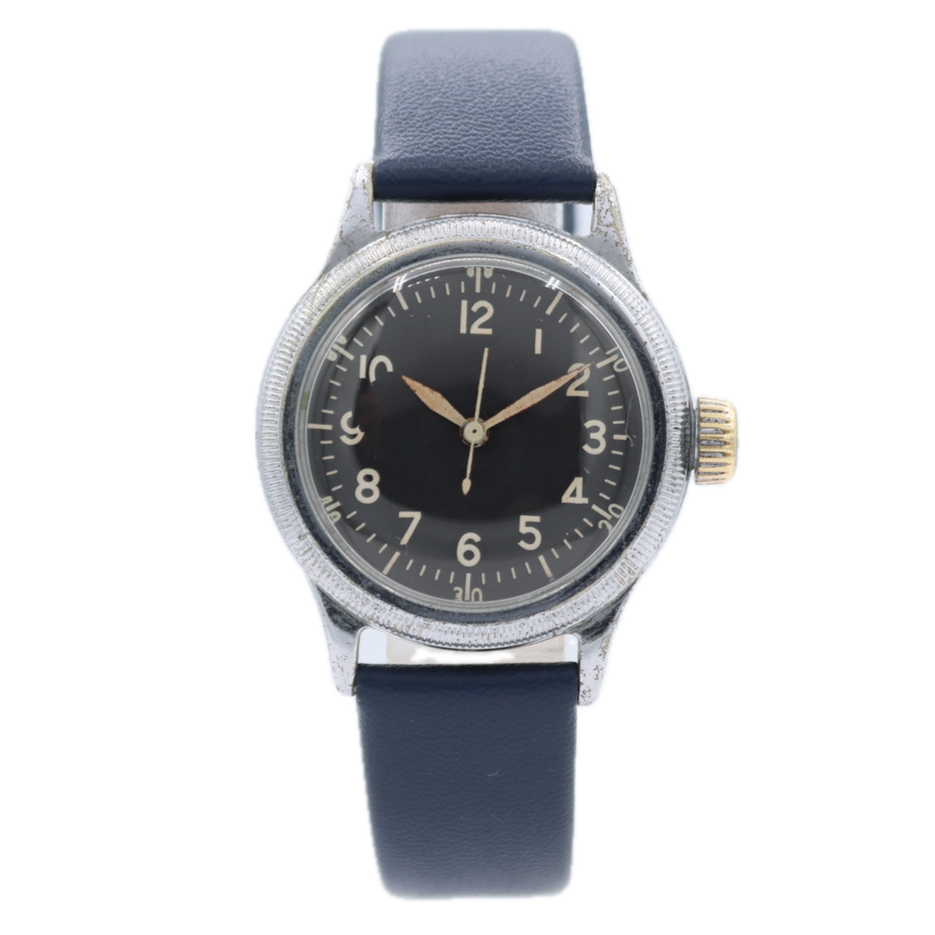 Vintage 32mm Bulova A-11 US Military Men's Mechanical Wristwatch 10AKCSH Chrome