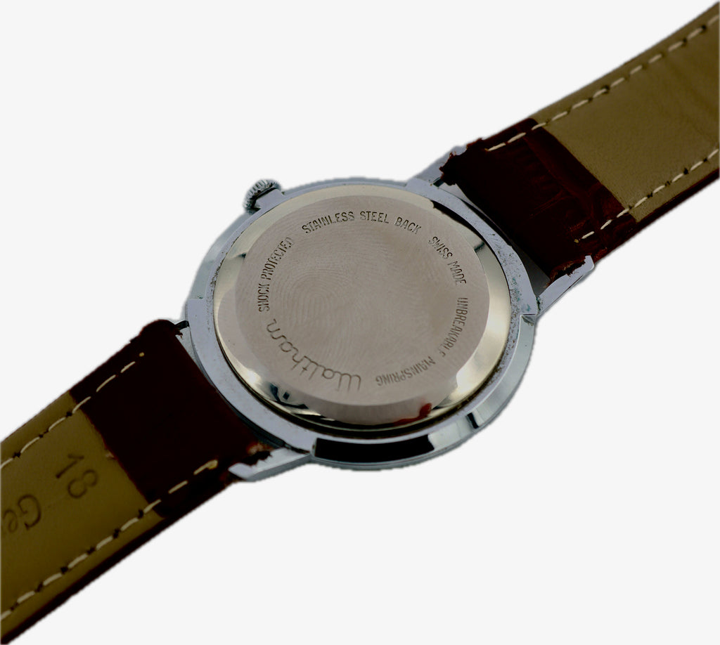 Vintage 34mm Waltham Emerald Dial Men's Mechanical Wristwatch AS