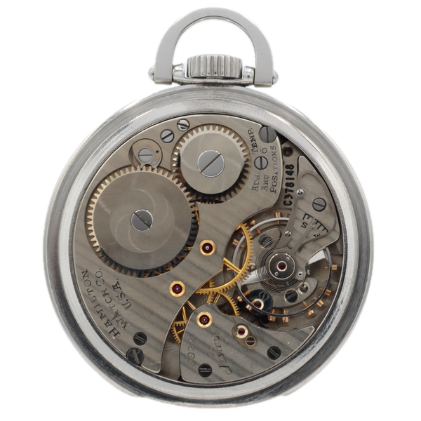 Vintage 16s 1952 Hamilton 21j Railroad Pocket Watch 992B Stainless Steel USA