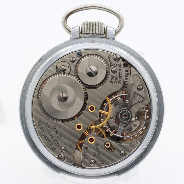 Vintage 18s 1949 Hamilton Railway Sepcial Railroad Pocket Watch 992B Steel