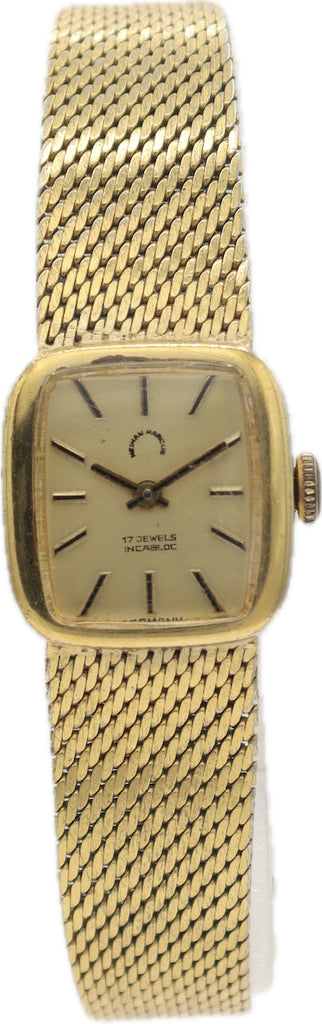 Vintage 19mm Neiman Marcus Ladies Mechanical Wristwatch Stowa Gold Plated