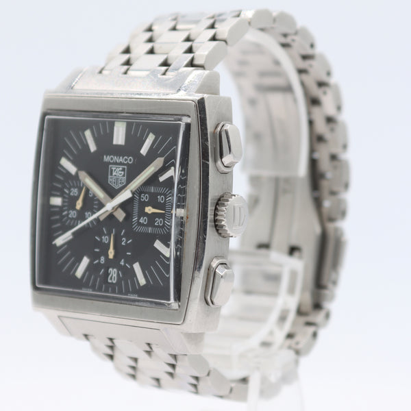 Tag Heuer CW2111-0 Monaco Men's Automatic Chronograph Wristwatch Steel Serviced