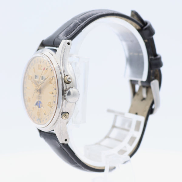 Vintage 32mm Enicar Triple Date Moonphase Men's Automatic Wristwatch Felsa 693