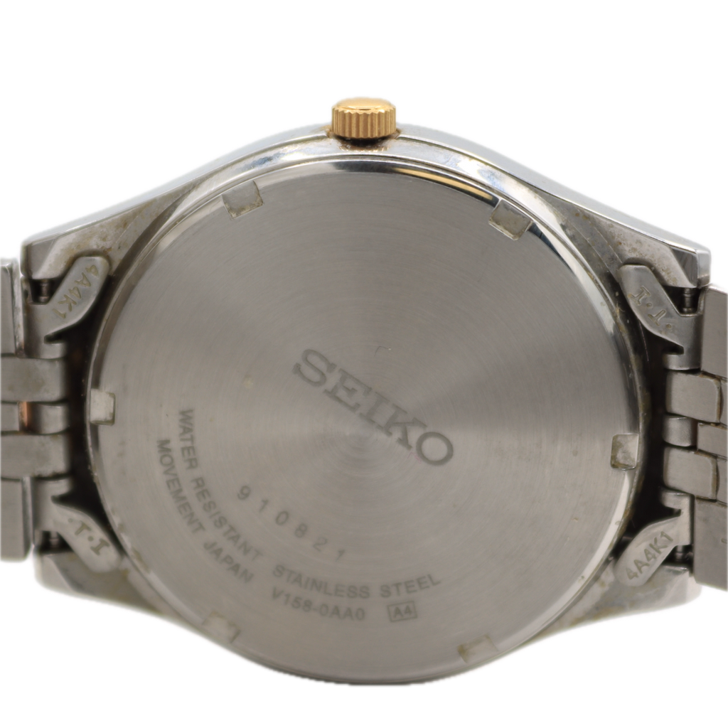 Vintage 36mm Seiko V158-0AA0 Solar Men's Mechanical Wristwatch