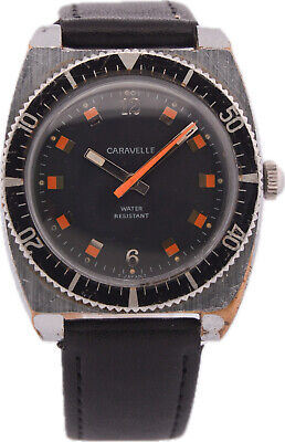 Vintage 37mm Caravelle Diver 11DP Men's Mechanical Wristwatch Citizen 0241 Steel