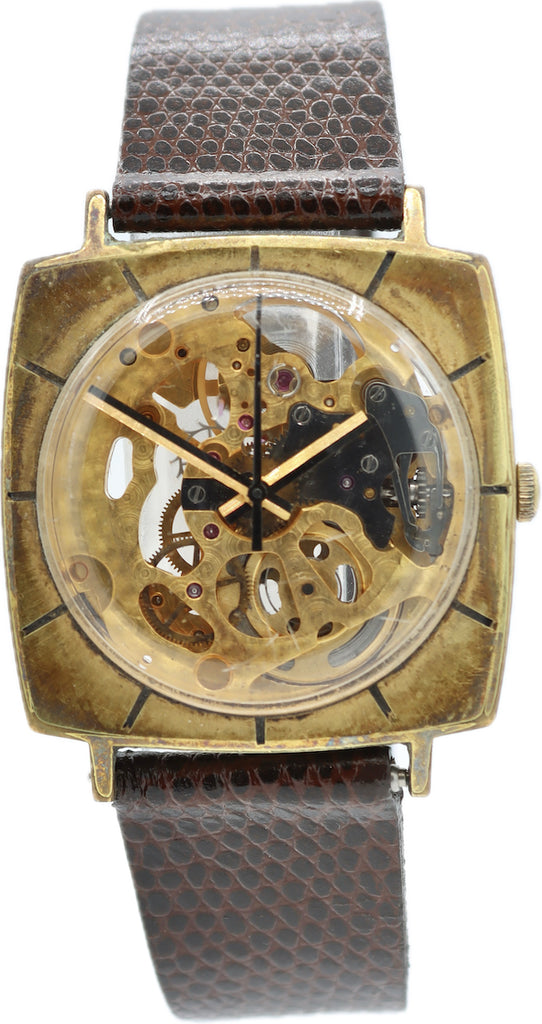 31mm Waltham Skeleton Men's Mechanical Wristwatch T44 Swiss Made Rare