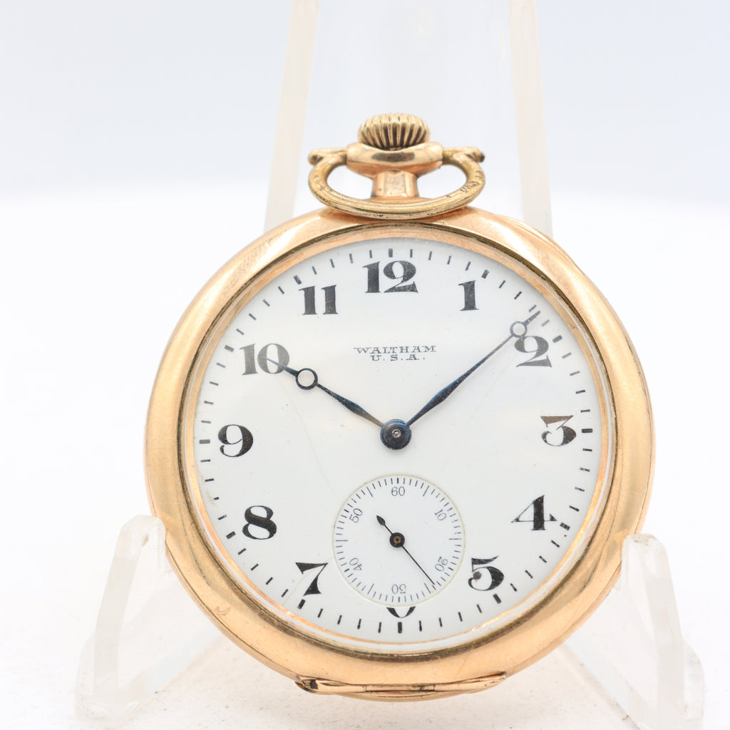 Antique 12s 1917 Waltham 15 Jewel Mechanical Pocket Watch 220 20 Year GFUSA