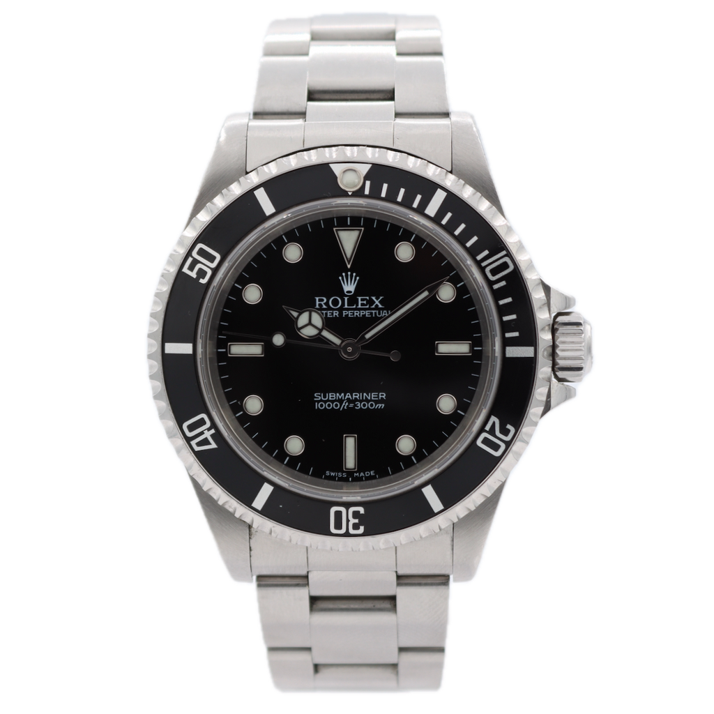 40mm 2002 Rolex 14060M Submariner Men's Automatic Wristwatch Steel Black Dial