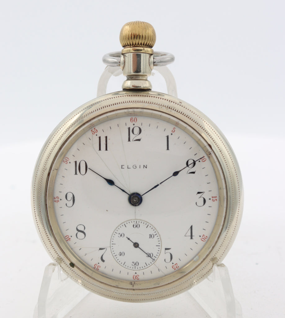 Antique 18s 1888 Elgin Swingout Coin Edge Mechanical Pocket Watch 43 NickelUSA