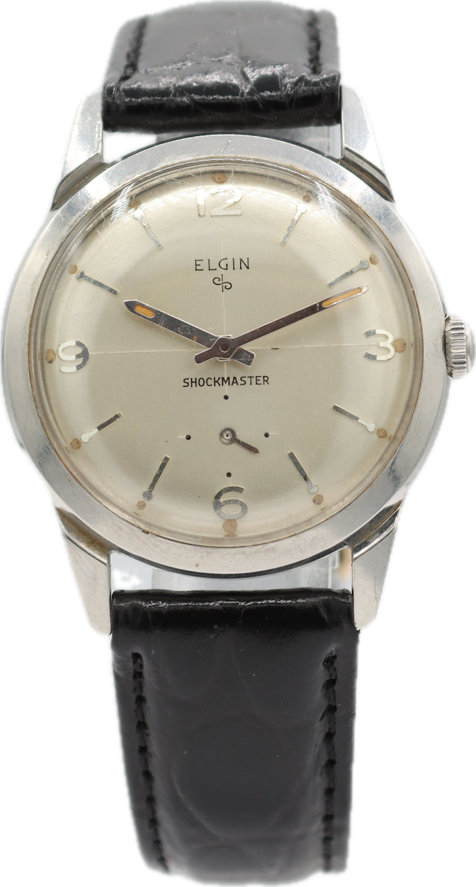 ELGIN SHOCK MASTER スモセコ メンズ ヴィンテージ 手巻き Rare Vintage Elgin Shock Master Rectangular Manual Wind