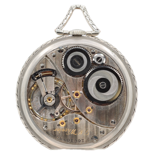 Antique 1924 Elgin G.M. Wheeler Enamel 17J Mechanical Pocket Watch 452 14k GF