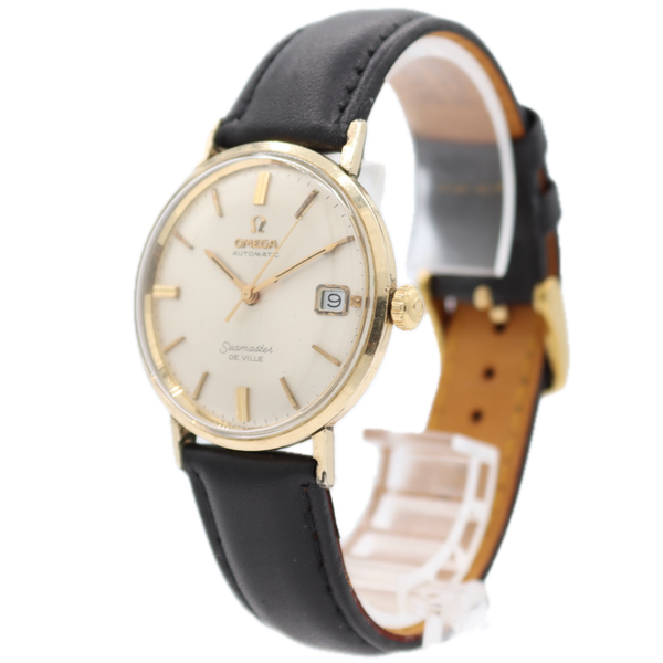 Vintage 34mm Omega Seamaster De Ville Men's Automatic Wristwatch Gold Tone Date
