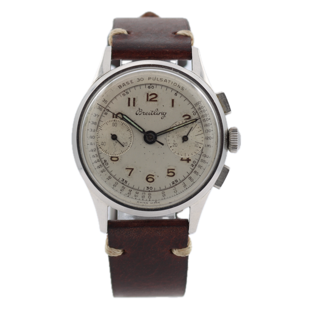 Vintage 35.5mm Breitling 769 Chronomat Men's Chronograph Wristwatch Swiss Steel