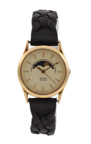 水盤，古銅製，時代物，重17千克。 Vintage Seiko 2A24-0048 Moon Phase Ladies Quartz Wristwatch
