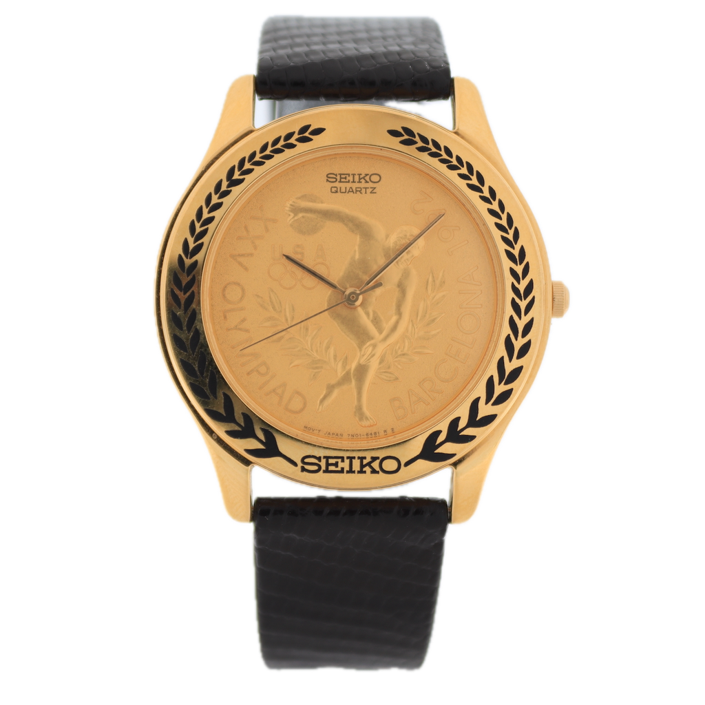 Vintage Seiko 7N01-6388 Discus Barcelona Olympics Men's Quartz Wristwatch Japan