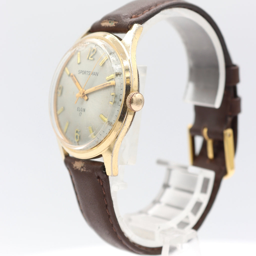★名門OLD.ELGIN❣️1950-1960年代ELGIN Sportsman❣️ Vintage Elgin Sportsman Men's Mechanical Wristwatch M-112