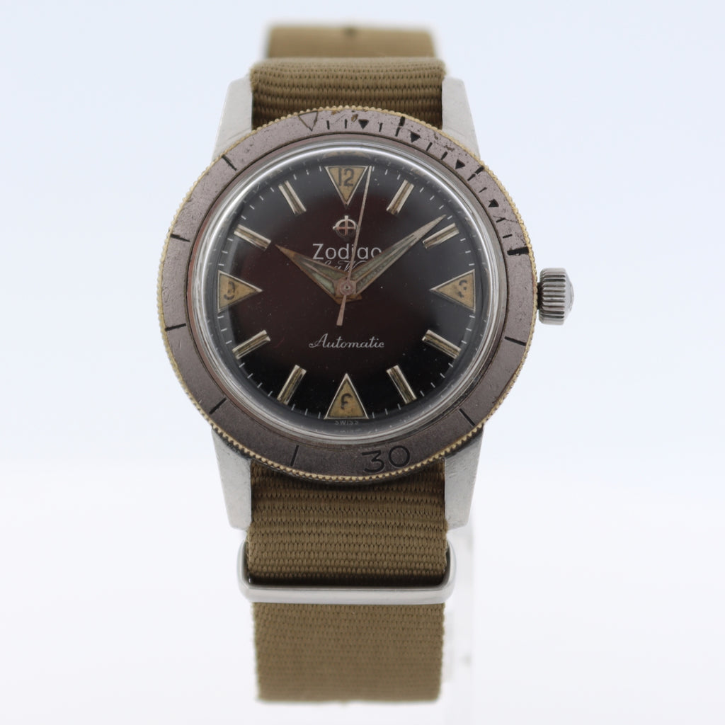 Vintage 35mm Zodiac 712-916 Sea Wolf Men's Automatic Wristwatch AS 1700/01 Steel