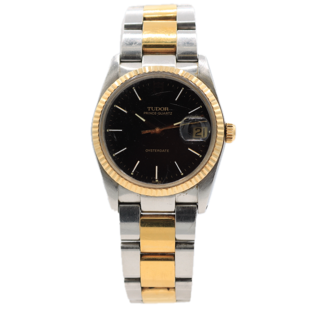 Vintage 34mm Tudor 91533N Prince Oysterdate Men's Quartz Wristwatch Two Tone