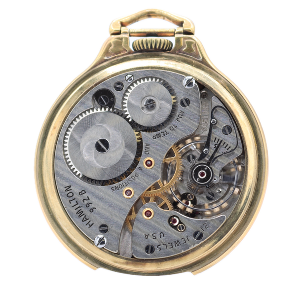 Antique 16s Hamilton Bar Over Crown Canadian Dial Railroad Pocket Watch 992B