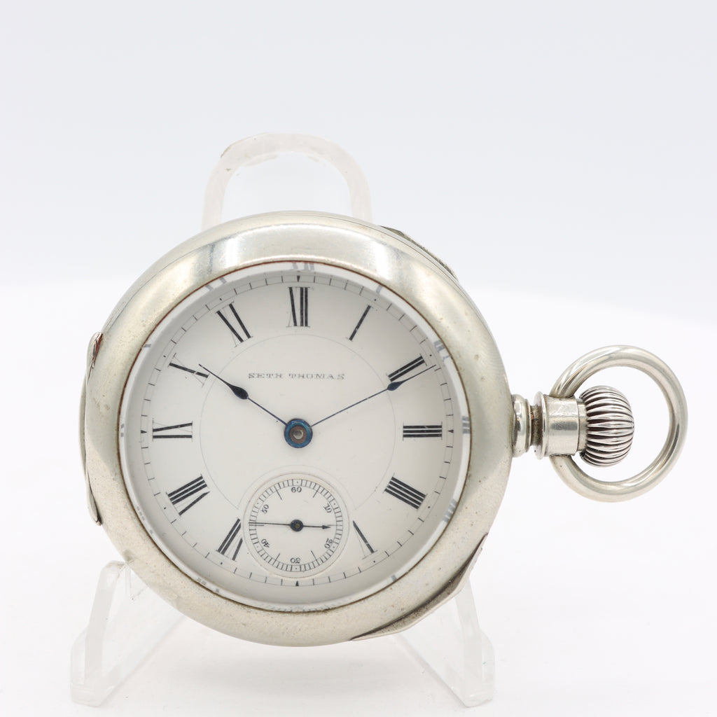 Antique 18s 1888 Seth Thomas 11 Jewel Mechanical Pocket Watch 55 Silverine