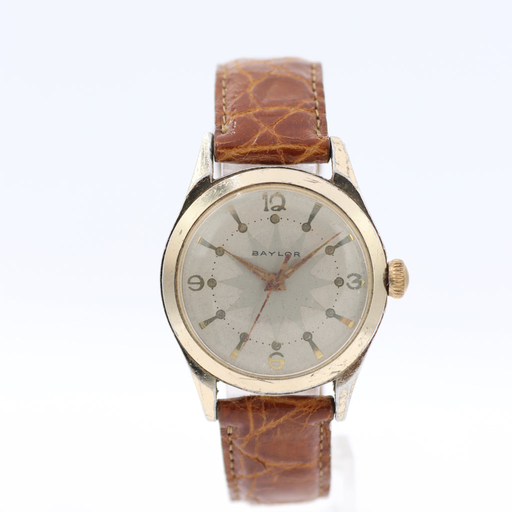 Vintage 31mm Baylor Compass Style Dial Men's Mechanical Wristwatch France