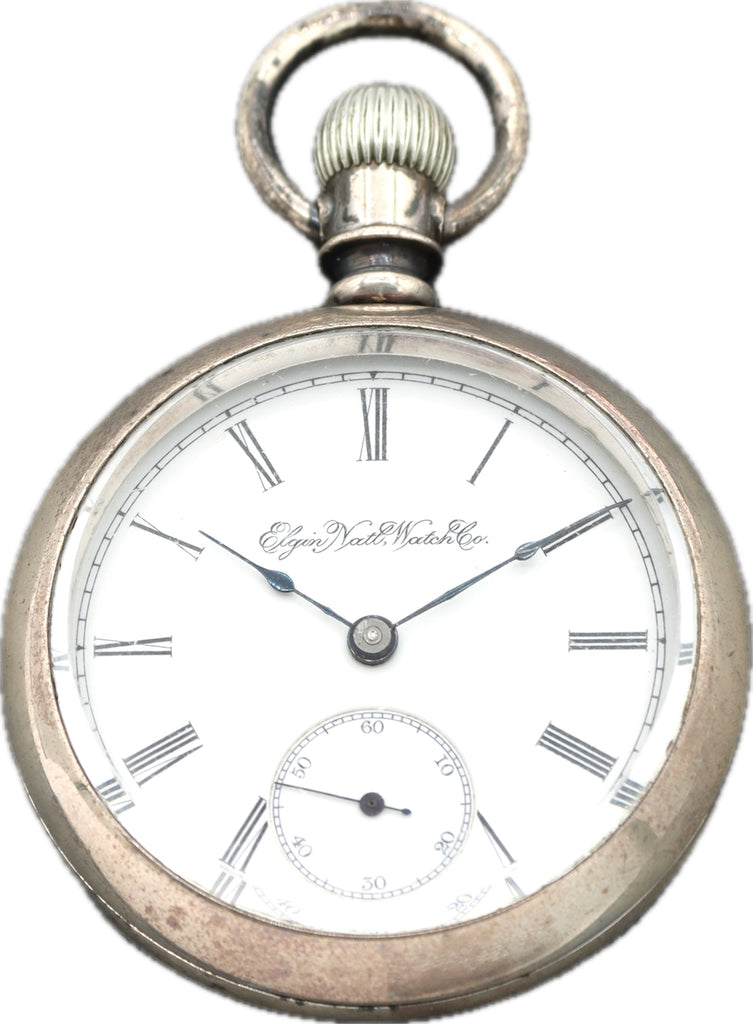 Antique 18S Elgin Gilt Stag Mechanical Pocket Watch Grade 146 Silver Plated