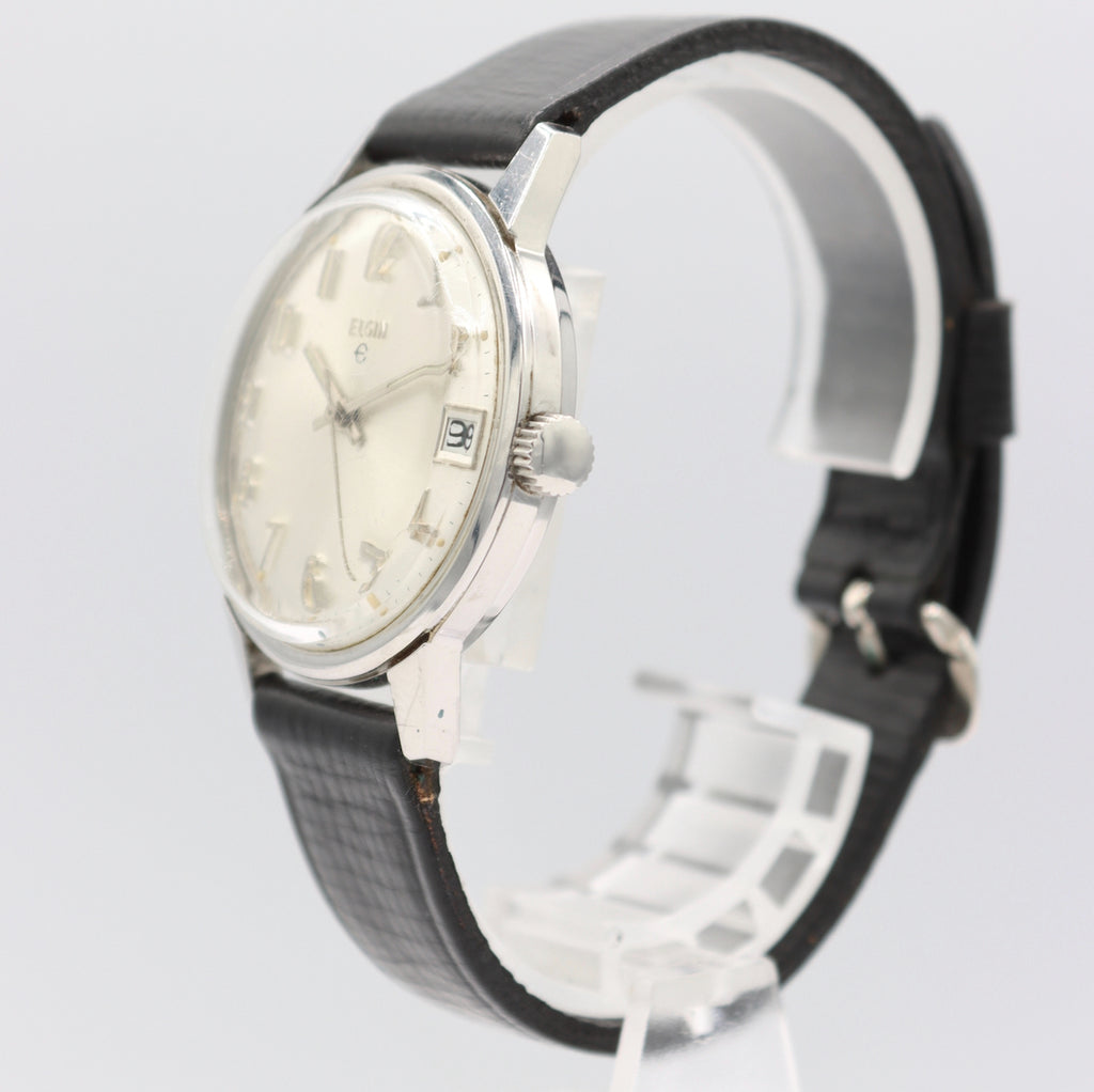 Vintage 34m Elgin Date Men's Mechanical Wristwatch ST Swiss