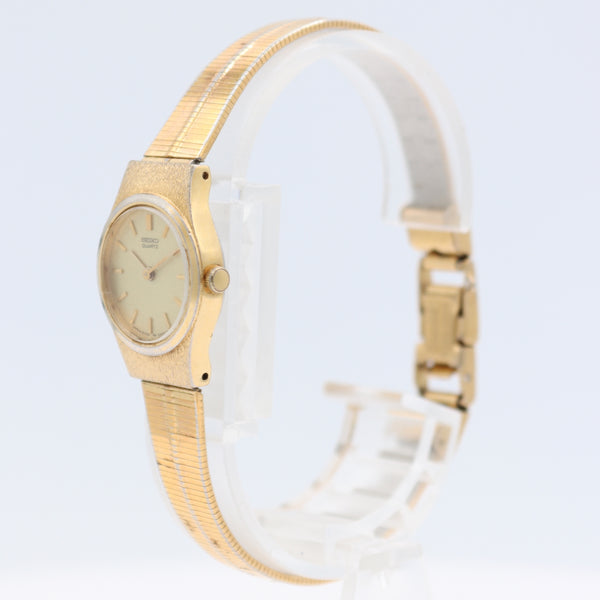 19mm Seiko 2Y00-0019 RO Linen Dial Ladies Quartz Wristwatch 2Y00A Japan Two Tone