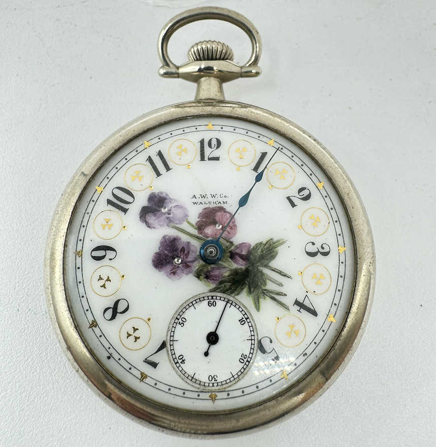 Antique 18 Size Waltham O'Hara Dial Mechanical Pocket Watch No. 85 Base Metal