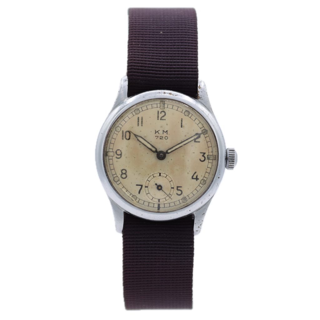 Vintage 32mm KM Festa KM 720 WW2 Men's Mechanical Wristwatch 720 Swiss Steel