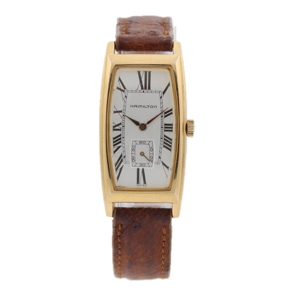 Vintage 21mm Hamilton Carlisle Reissue 15 JMen's Quartz Wristwatch Gold Tone