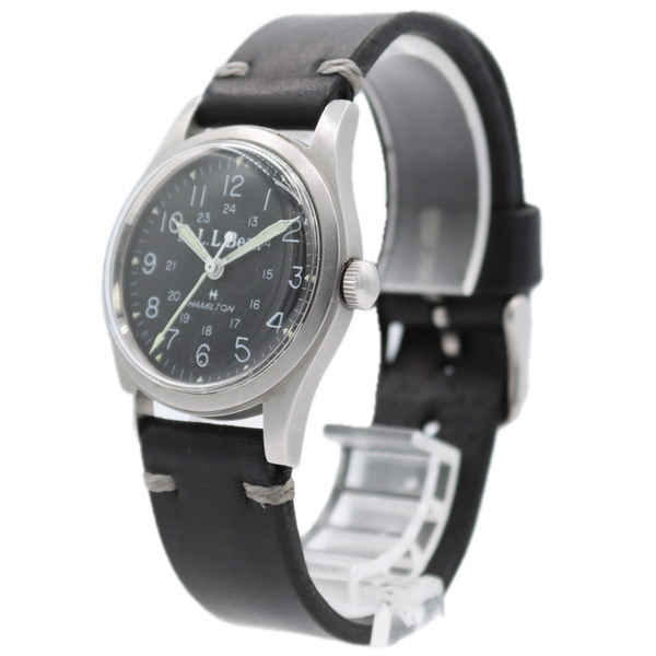 Vintage 33mm L.L. Bean 9219 Khaki Field Men's Mechanical Wristwatch Swiss Steel