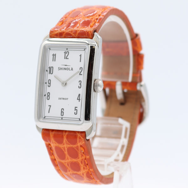 Vintage 24mm Shinola Muldowney White Men's Quartz Wristwatch USA Steel