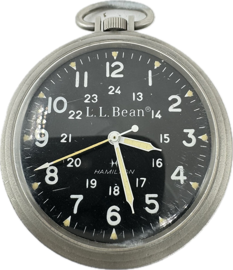 Vintage Hamilton Mechanical Field Pocket Watch L.L.Bean Stainless Luminous Dial