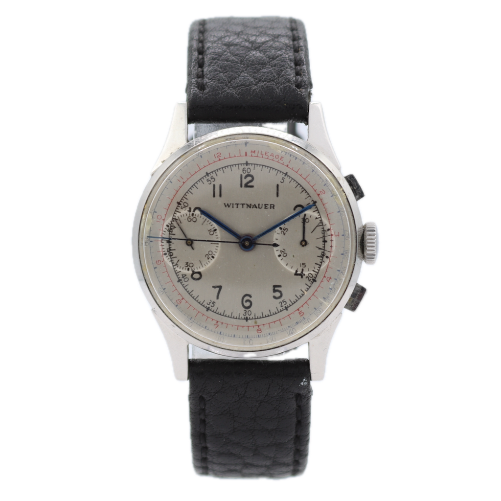 Vintage 33mm Wittnauer 17J Men's Chronograph Wristwatch Venus 150 Swiss Steel