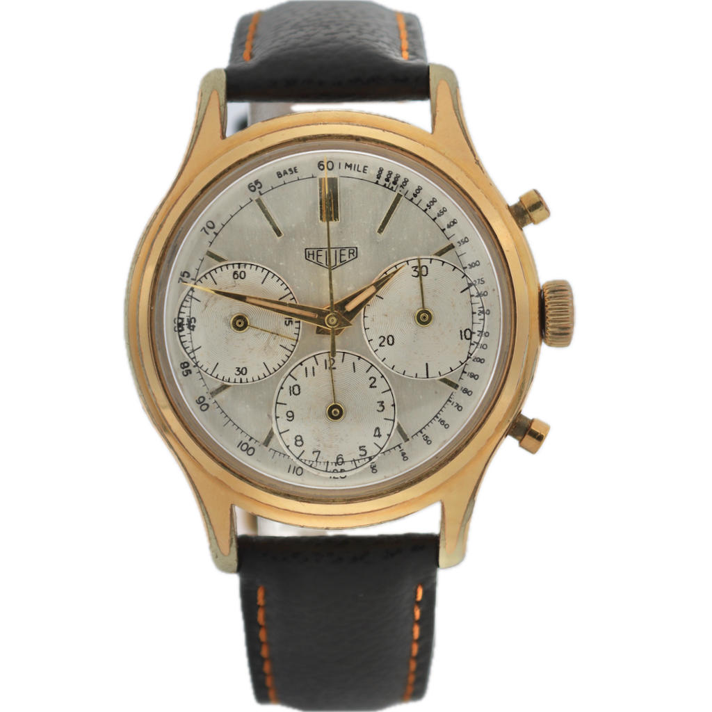 Vintage Heuer 48557 Triple Register Men's Chronograph Wristwatch Valjoux 72