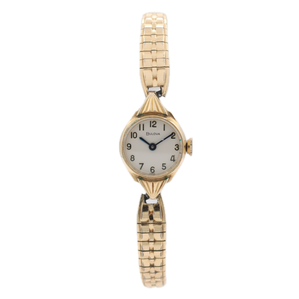 Vintage 16.5mm 1971 Bulova 2497 Ladies Mechanical Wristwatch 6 CL Swiss 10k RGP