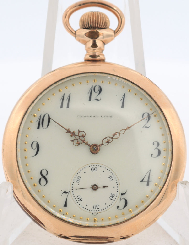 Antique Central City Mechanical Pocket Watch Longines Gold FIlled Swiss