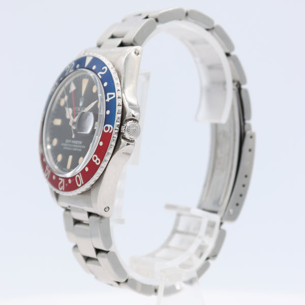 40mm 1979 Rolex 1675 GMT Master Pepsi Men's Automatic Wristwatch Swiss Steel