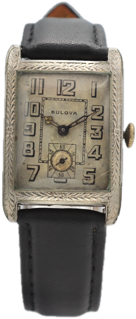 Vintage 1925 Bulova Windsor Men's Mechanical Wristwatch 9A Swiss 14k White GF