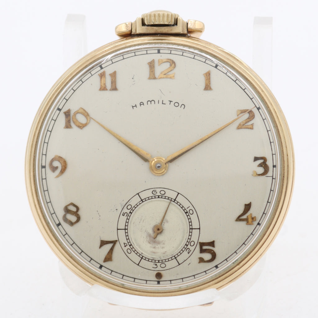 Vintage 18s 1951 Hamilton 21j Mechanical Pocket Watch 921 14k GF USA